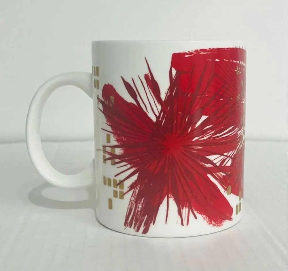 Starbucks 2014 Holiday Red Starburst Design Mug    12 Ounce